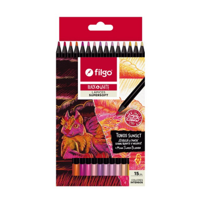 Lápices Filgo Byw Madera X15 Colores Sunset Pn501-E15-S